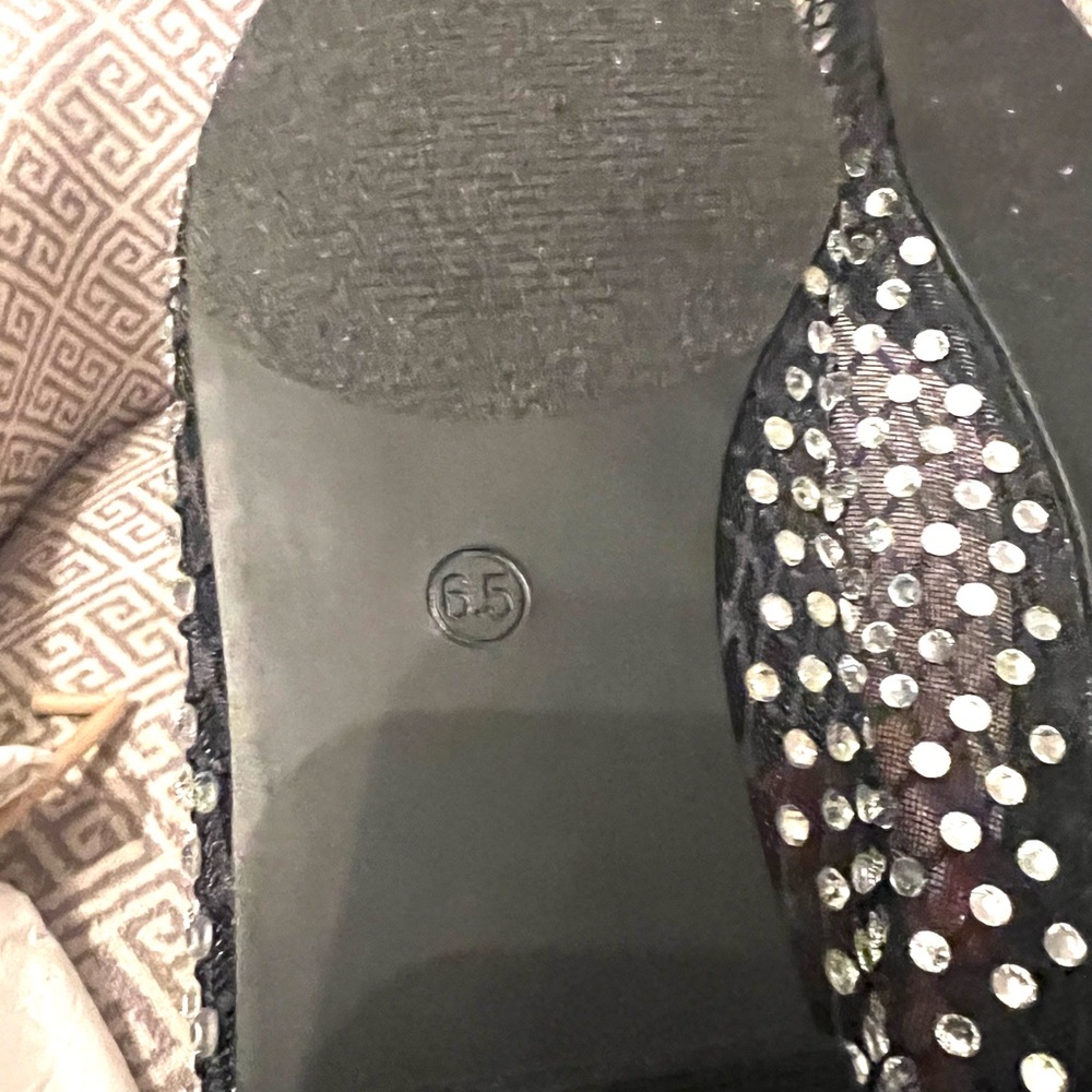 New Steve Madden Black Rhinestone Embellished Ballet Flats. Sz 6.5 M. - Picture 5 of 6
